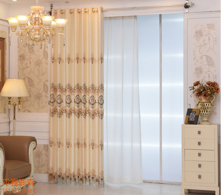 Plain jacquard curtains